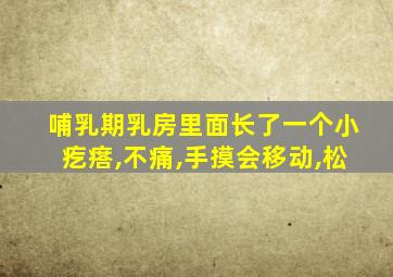 哺乳期乳房里面长了一个小疙瘩,不痛,手摸会移动,松