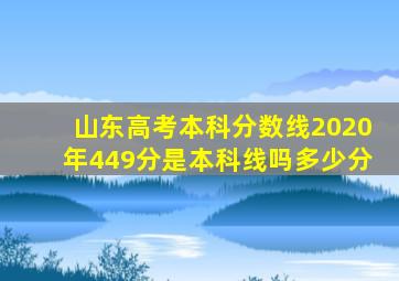 山东高考本科分数线2020年449分是本科线吗多少分