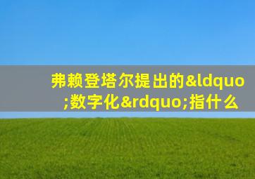 弗赖登塔尔提出的“数字化”指什么