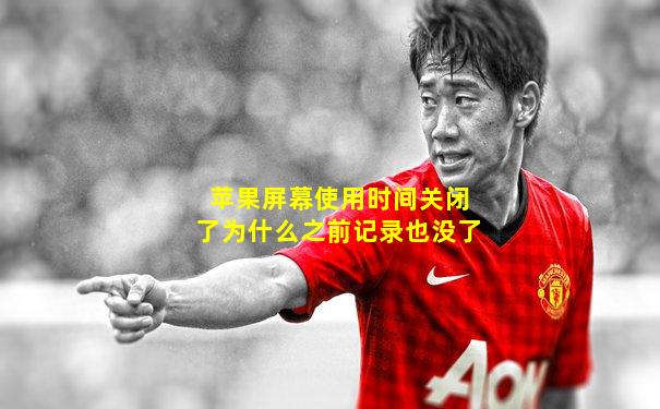 苹果屏幕使用时间关闭了为什么之前记录也没了